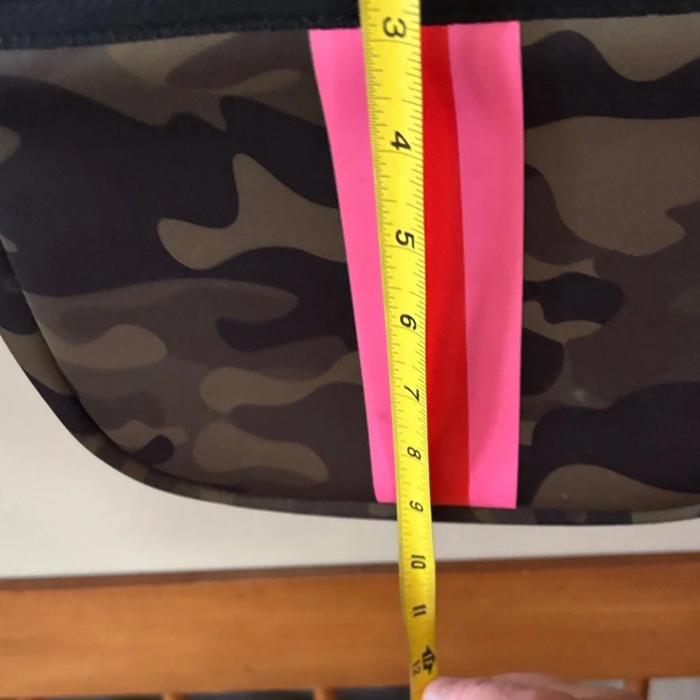 Camouflage HAUTE SHORE Crossbody Bag with Pink Stripe